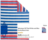 Mainstays 5X7 Red White and Blue Family Beach Mat ONLY A DOLLAR!