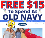 FREE $15 to Spend at Old Navy