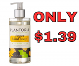 Plantoria Ginger Plant Based Hand Soap Only $1.39