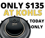 Shark ION Wi-Fi Connected Robtic Vacuum Only $135 TODAY ONLY!
