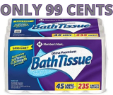 Member’s Mark Toilet Paper 42 Large Rolls For Only 99 Cents!