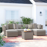 Oppelo 7 Piece Outdoor Sectional With Cushions Huge Markdown!
