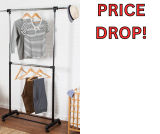 Honey-Can-Do Adjustable Rolling Metal Double Clothes Rack Price Drop!