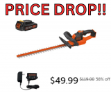 BLACK+DECKER Cordless Hedge Trimmer PRICE DROP!