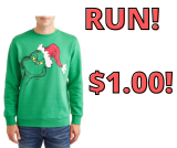 Dr. Seuss Grinch Holiday Sweatshirt ONLY $1.00!