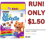 Purina Kit & Kaboodle Dry Cat Food Only $1.50!