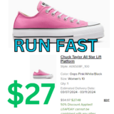 Chuck Taylor All Star Lift Platform Only $27 RUN!