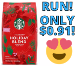 Starbucks Holiday Blend Ground Coffee ONLY $0.91! RUN!