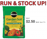 Miracle-Gro Garden All Purpose In-Ground Soil Only $2.50!