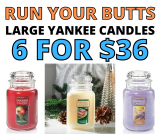 6 LARGE Yankee Candles For $36.00 OMG RUN