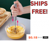 Semi-automatic Rotary Egg Beater Only $0.18 & Ships FREE!