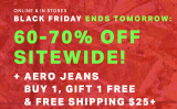 60%-70% Off Everything At Aeropostale! Black Friday Sale!