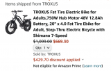 TROXUS Fat Tire Electric Bike Double Dip on the Savings