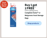 STOCK UP! Buy 1 Get 2 FREE Food Storage Bags!