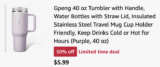 40 oz Tumbler with Handle UNDER 6 BUCKS With Coupon