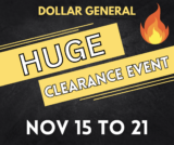 Dollar General HUGE CLEARANCE EVENT November 15 to 21!