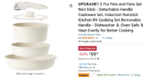 5 Pcs Pots and Pans Detachable Handle Cookware Set UNDER 20 BUCKS REG. $100 ON AMAZON