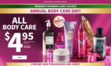 Bath & Body Works All Body Care ONLY $4.95! TODAY ONLY!