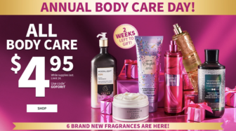 ALL Bath & Body Works Body Care ONLY $4.95! TODAY ONLY!