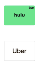 UBER AND HULU GIFT CARDS ON SALE NOW!