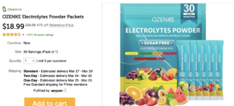 ELECTROLYTE PACKETS ON SALE AT WOOT!