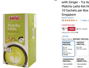 INSTANT MATCHA LATTE WITH GINGER SELLING FAST ON AMAZON! ONLY $5.75!