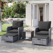 Huge Clearance! 5-Piece Gray Rattan Patio Set Only $189.89 (Reg. $389)
