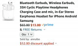 Bluetooth Earbuds w/ Charging Case 80% OFF with Coupon