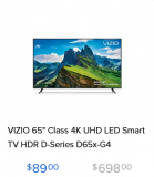 VIZIO 65″ LED Smart TV 87% OFF!!! RUN!