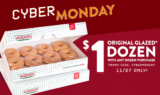 $1 Dozen Original Glazed Donuts for Cyber Monday at Krispy Kreme!