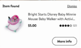 Bright Starts Minnie Mouse Baby Walker ONLY $5!