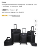 Protege 5 Piece Spinner Luggage Set ONLY $40! (reg. $149!)