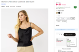 Women’s Nine West Cowlneck Satin Cami Only $4.55