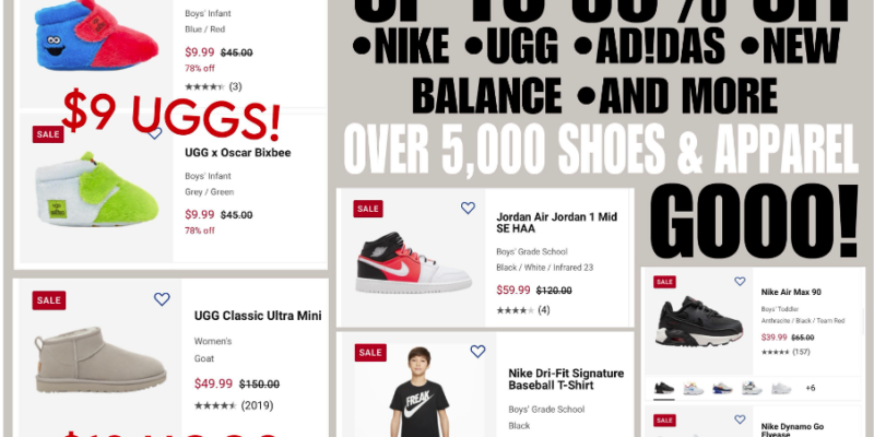 HUGE Shoe Sales Up To 85% OFF Nike, Adidas, Ugg, Vans And So Much More!