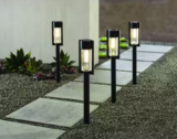 Solar Bollard Path Light Set with Vintage Bulb (4-Pack) ONLY A PENNY!