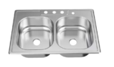 Double Bowl 20 Gauge Stainless Steel Kitchen Sink with Faucet ONLY A PENNY (Was $179)