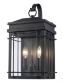 Broward 17 in. 2-Light Black Outdoor Wall Light Fixture ONLY A PENNY!