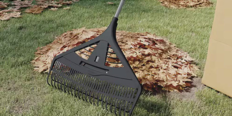 26 in. Poly Double Tine Leaf Rake with Detachable Hand Rake RINGING UP FOR A PENNY