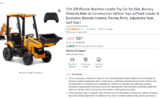 2V JCB Electric Backhoe Loader Toy Car for Kids ONLY $55