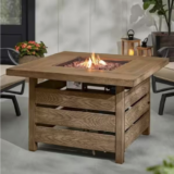 POSSIBLE PRICE ERROR! Grab This Square Steel Brown Wood Look Top LP Gas Fire Pit FOR CHEAP!