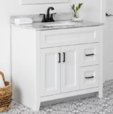 RINGING UP ONLY 1 PENNY Ridge 36 in. W x 22 in. D x 34 in. H Bath Vanity Cabinet without Top in White