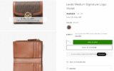 Michael Khors Leida Medium Signature Logo Wallet 80% OFF!