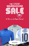 Soccer.com Famous Warehouse Sale Up to 75% off, 25% off 1 full-priced item