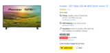 TODAY ONLY AT BEST BUY – Pioneer 50″ Class LED 4K UHD Smart Xumo TV ONLY $149 (50% OFF)