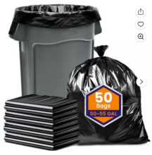 50-55 Gallon Large Trash Bags, 50 Count Heavy Duty ONLINE CLEARANCE!