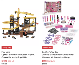 Macy’s Toy Flash Sale! Up To 80% OFF! TODAY ONLY!