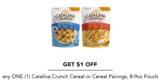 New One Time Code – Get $1 OFF Any ONE (1) Catalina Crunch Cereal or Cereal Pairings, 8–9oz Pouch!