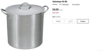 Mainstays 16qt Stainless Steel Stock Pot only $3 at Walmart!!!! (was $11.94)