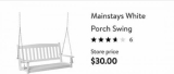 Porch Swing Last Years Clearance Price at Walmart!
