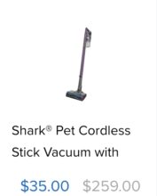 Shark Pet Cordless Vacuum 86% Off Clearance!!!